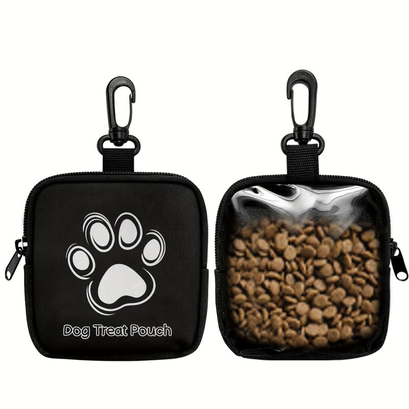 Pink A Dog Training Treat Bag Portable Spill Proof Pet Pouch with Zipper - Image 1
