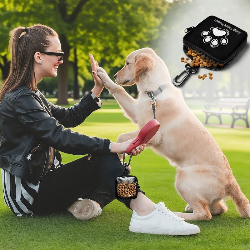 Pink A Dog Training Treat Bag Portable Spill Proof Pet Pouch with Zipper - Image 4