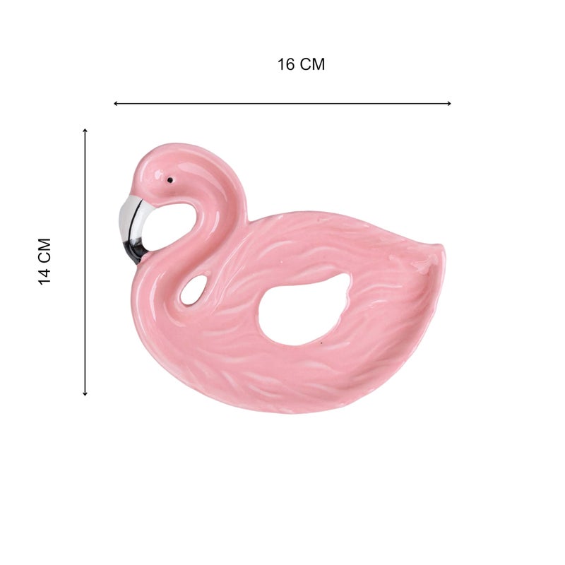 MGeezz Flamingo Snack Platter Serving Tray - Decorative Tray for Serving Sweets, Cookies, Dry Fruits, Mouth freshener, Multipurpose Kitchen Serving Platter, Gifting Tray for Centre Table - Small - Image 2