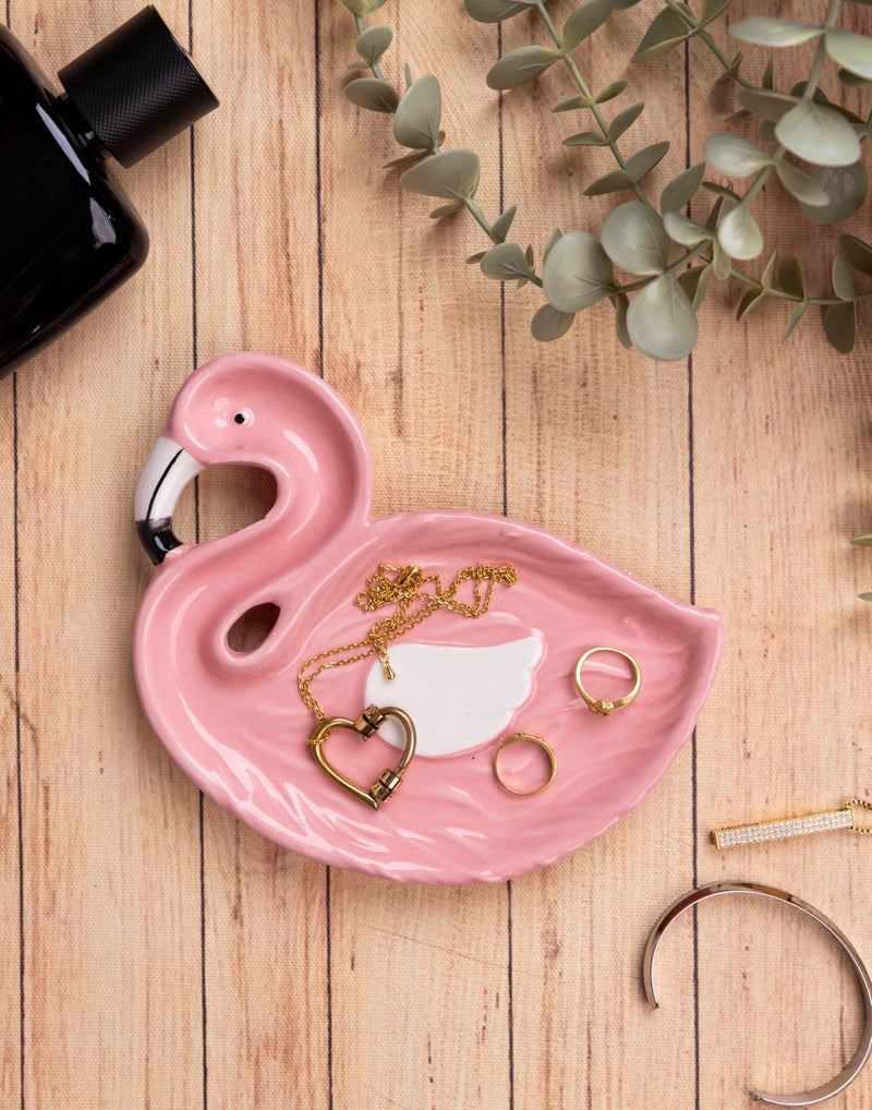 MGeezz Flamingo Snack Platter Serving Tray - Decorative Tray for Serving Sweets, Cookies, Dry Fruits, Mouth freshener, Multipurpose Kitchen Serving Platter, Gifting Tray for Centre Table - Small - Image 4