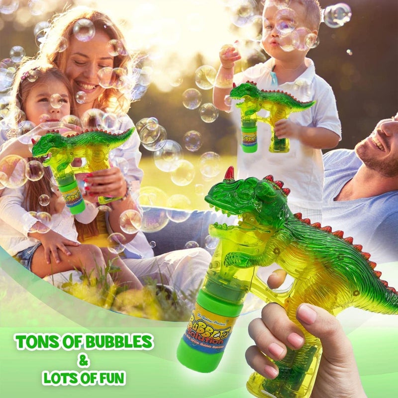 Haktoys Upgraded Dinosaur Bubble Gun â€“ Leak-Free Automatic Bubble Blower & Maker for Toddlers & Kids | Battery-Powered Bubble Shooter for Boys & Girls | Ready to Play â€“ Includes Batteries & Bubble Solution - Image 5