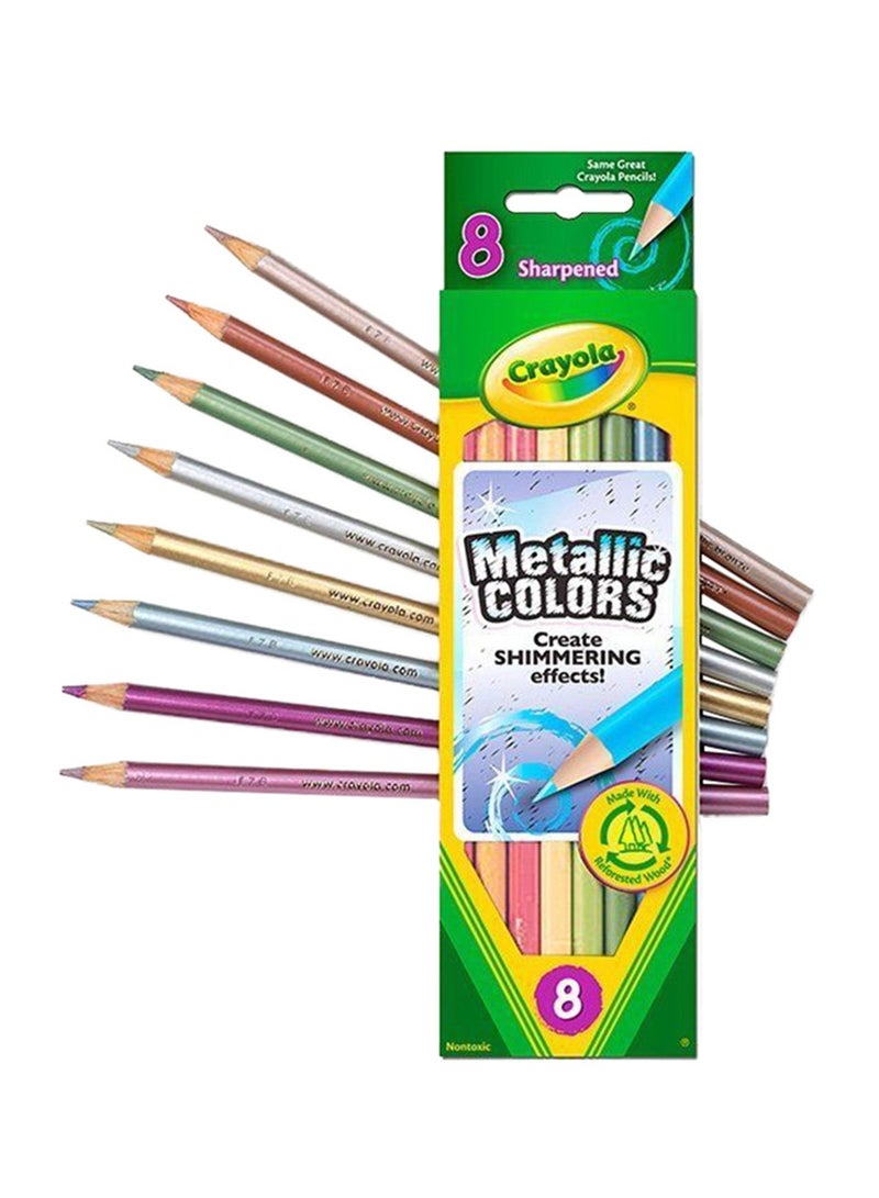 8 Metallic Colored Pencils