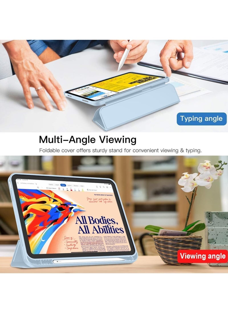 Raxoom iPad 10th Generation Case 2022 with Pencil Holder, 10.9 Inch Soft TPU Back Protective Smart Case with Auto Wake/Sleep, Trifold Stand - Gray - Image 5