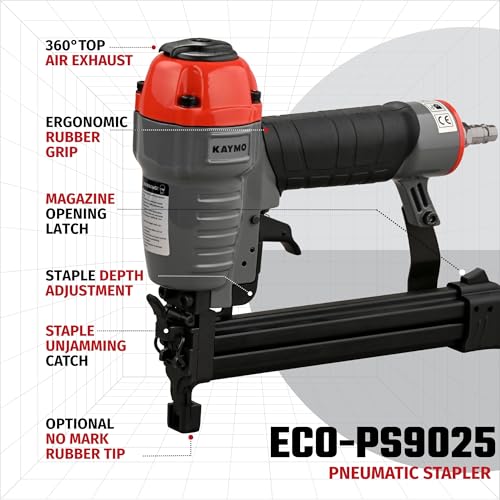 Kaymo ECO-PS9025 Pneumatic Stapler Gun 90 Series 12-25mm Grey with Black - Image 2