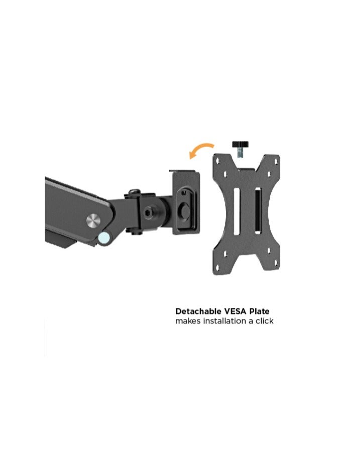 Newstar Dual Spring-Assisted Monitor Arm LDT53-C024 – Fits 17″-32″ Screens, Aluminum, Fully Adjustable (Clamp & Grommet) - Image 3