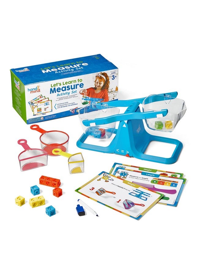 hand2mind Let'S Learn To Measure Activity Set Kids Measuring Cups Bucket Balance Mathlink Cubes And Activity Cards Set Teacher Supplies Classroom Supplies Preschool Learning Toddler Learning - Image 1