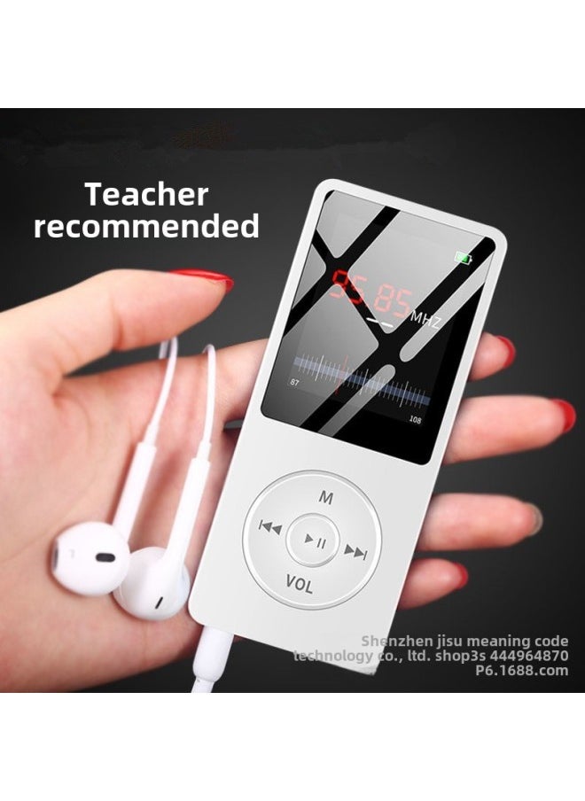 Screen Mp3 Player Memory Mp4 Pluggable Memory Card Hot 1.8 Screen English Listening Mp3 Can Be Put Outside-Body Color:Light Blue [Band Out]]-Memory Capacity:Single Card [without Memory] + Full Set Of Accessories