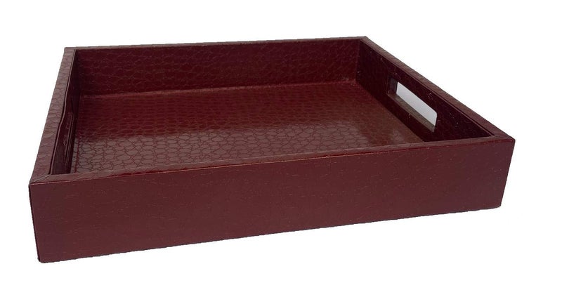 Abrazo Handcrafted Leatherette Decorative Serving Tray for Table Decor, Kitchen and Dining and Gifts - Image 4