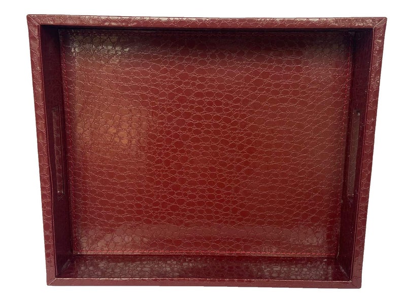 Abrazo Handcrafted Leatherette Decorative Serving Tray for Table Decor, Kitchen and Dining and Gifts - Image 3