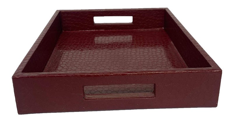 Abrazo Handcrafted Leatherette Decorative Serving Tray for Table Decor, Kitchen and Dining and Gifts - Image 2