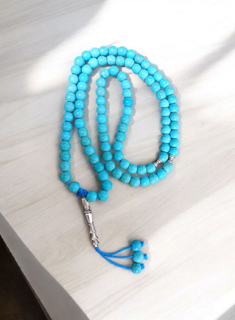 Natural Blue Firoza Prayer Beeds Tasbih