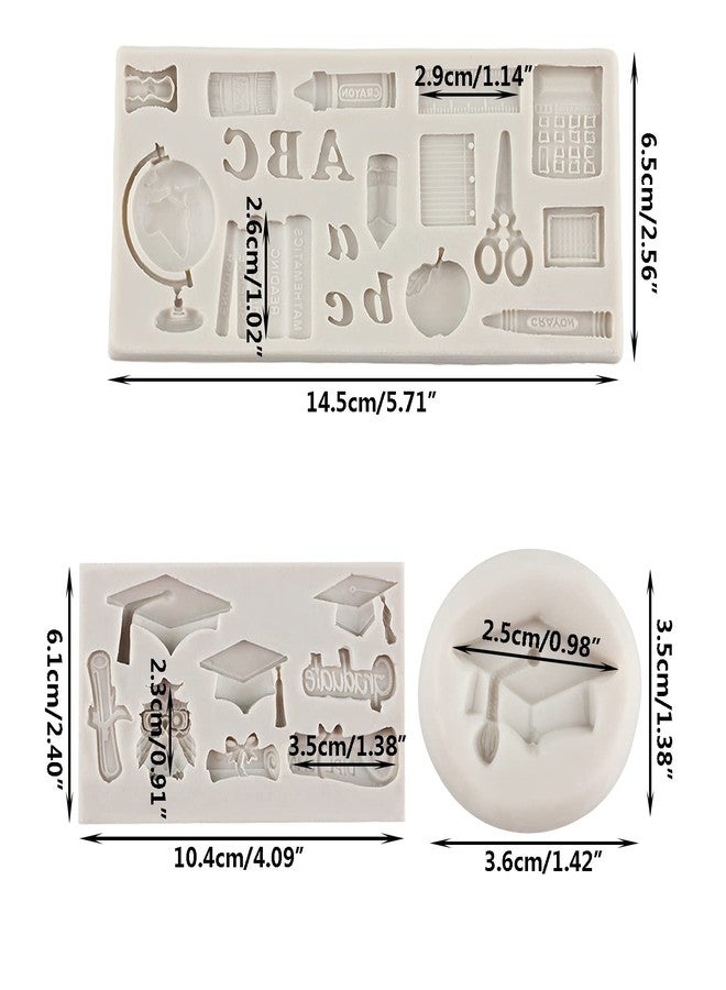 Sijiangmold Graduation Fondant Molds Silicone Graduation Cap Diploma Mold Back to School Silicone Mold For Congrats Grad Congratulations Candy Chocolate Cake Decorating Gum Paste Set of 3 - Image 2
