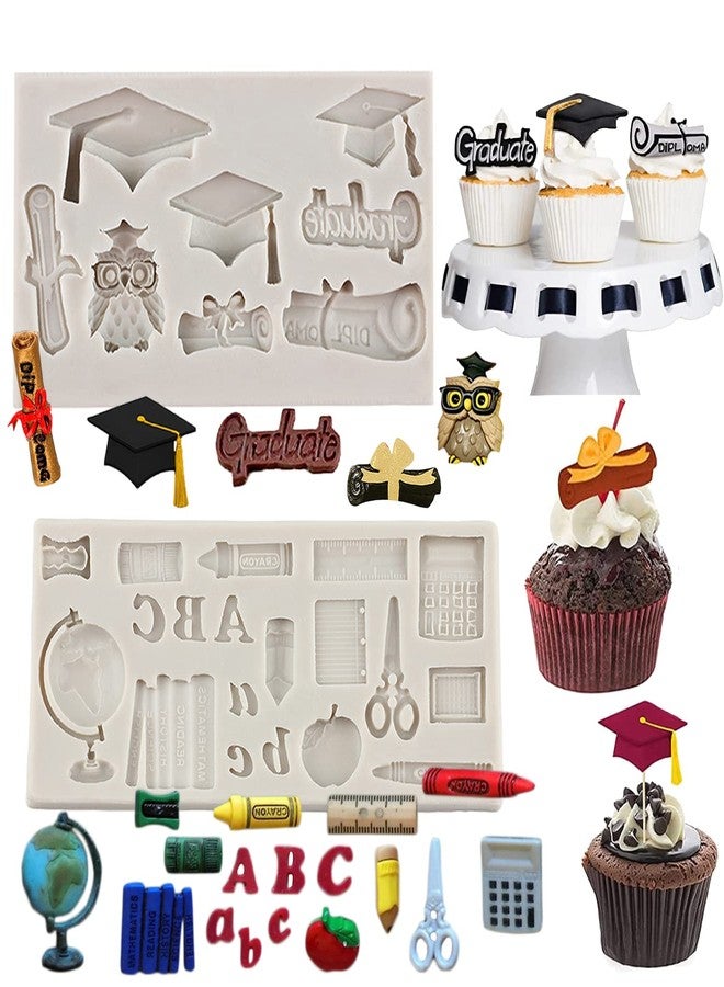Sijiangmold Graduation Fondant Molds Silicone Graduation Cap Diploma Mold Back to School Silicone Mold For Congrats Grad Congratulations Candy Chocolate Cake Decorating Gum Paste Set of 3 - Image 4
