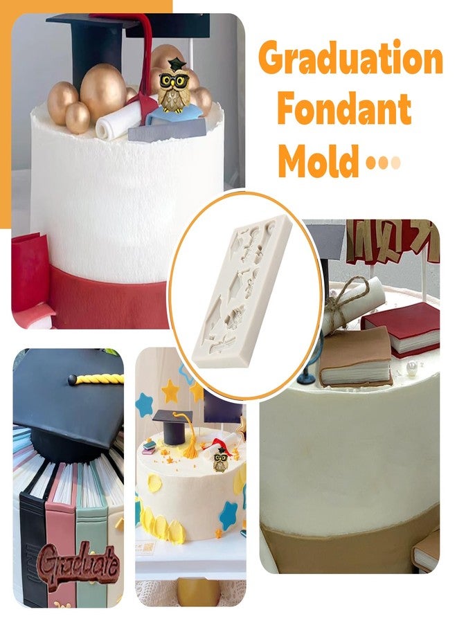 Sijiangmold Graduation Fondant Molds Silicone Graduation Cap Diploma Mold Back to School Silicone Mold For Congrats Grad Congratulations Candy Chocolate Cake Decorating Gum Paste Set of 3 - Image 5