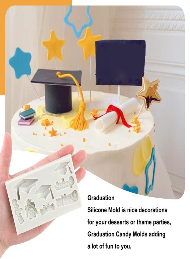 Sijiangmold Graduation Fondant Molds Silicone Graduation Cap Diploma Mold Back to School Silicone Mold For Congrats Grad Congratulations Candy Chocolate Cake Decorating Gum Paste Set of 3 - Image 3