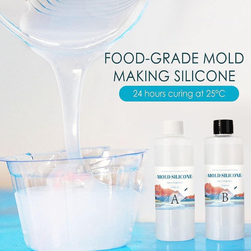 53 Arts Silicone Mold Making Kit - 1:1 Ratio Silicone for 3D Resin, DIY Candle, and Casting Molds (500g) - Image 4