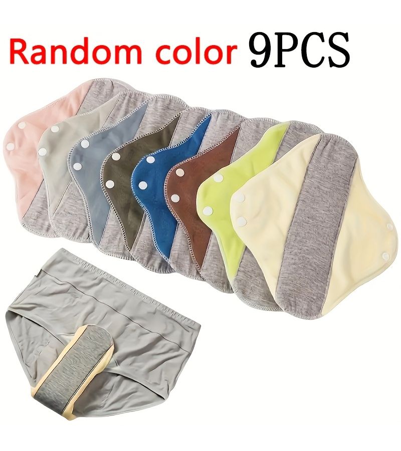 Washable Fabric Underwear Pads Assorted Colors Soft Breathable for Women Elderly - Image 1