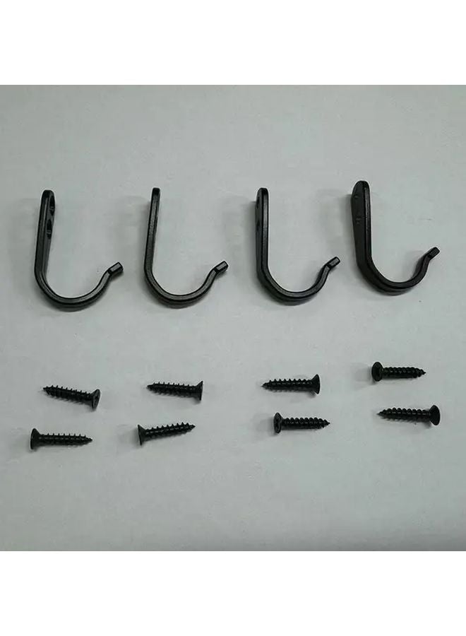 Wall Mounted Organizer 4 Hooks 8 Screws Rust Proof Iron Space Saving Home Decor - Image 1