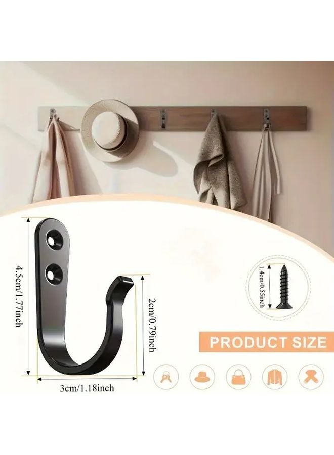 Wall Mounted Organizer 4 Hooks 8 Screws Rust Proof Iron Space Saving Home Decor - Image 3