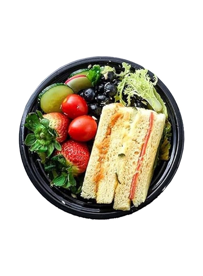 IDEAL PACK Black Base Round Food Containers with Lids – 16 oz | 5 PCS | BPA-Free, Microwave & Freezer Safe - Image 5