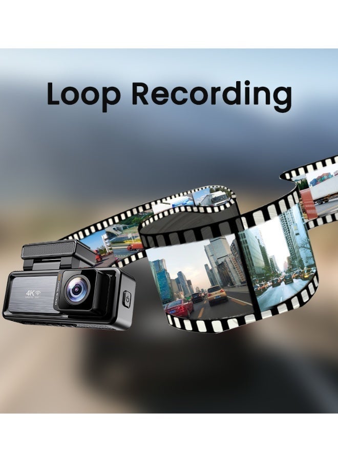 3.2 Inch 4K Dual Lens dash camera night vision Wi-Fi GPS App - Image 5