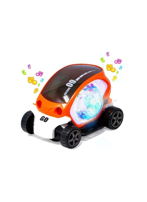 Stunt Car 360° Rotating Toy for Kids – Bump and Go Action with 3D Lights, Music & Flashing Sound Effects