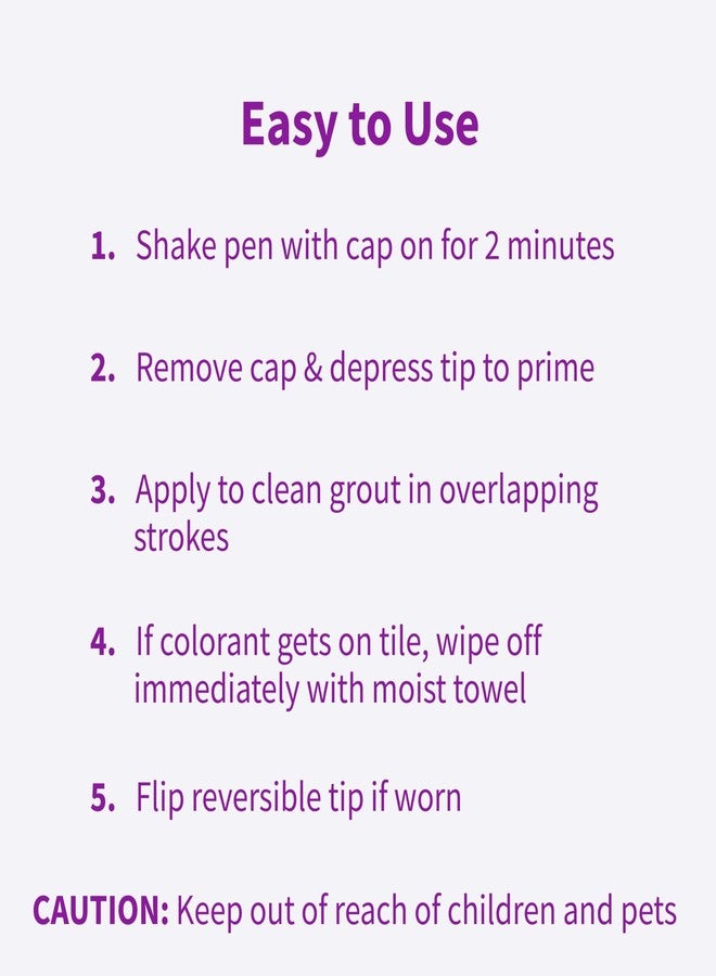 Rejuvenate Grout Renewer Pen, 1 Count, White Grout Color Restorer Instantly Covers Stained, Dirty Or Old Grout Between Kitchen And Bathroom Tiles - Image 4