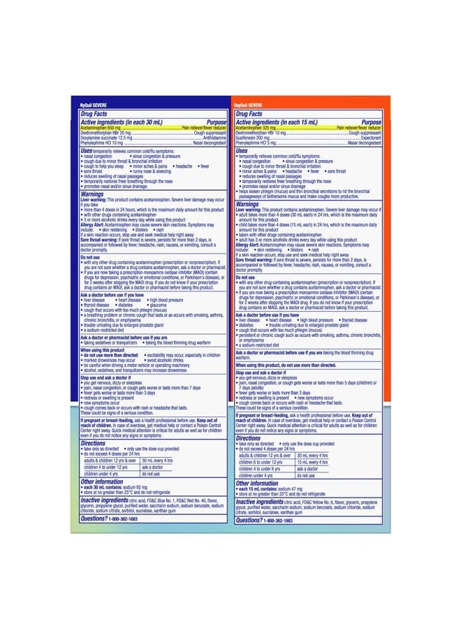 Vicks دواء داي كويل وناي كويل الشديد للبرد والإنفلونزا، تخفيف للصداع، الحمى، التهاب الحلق، الآلام البسيطة، احتقان الأنف، ضغط الجيوب الأنفية، انسداد الأنف، والسعال، عبوة مشتركة، 2 × 12 أونصة - Image 2