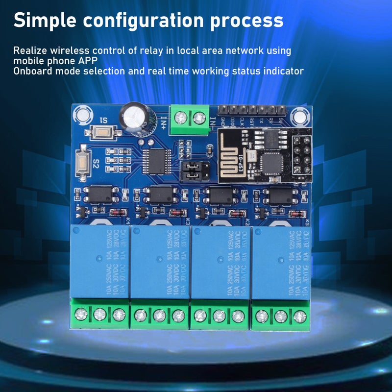 وحدة ريلاي واي فاي 4 قنوات مفتاح تحكم عن بعد بتطبيق الهاتف لنظام منزل ذكي ESP8266 5 فولت - Image 5