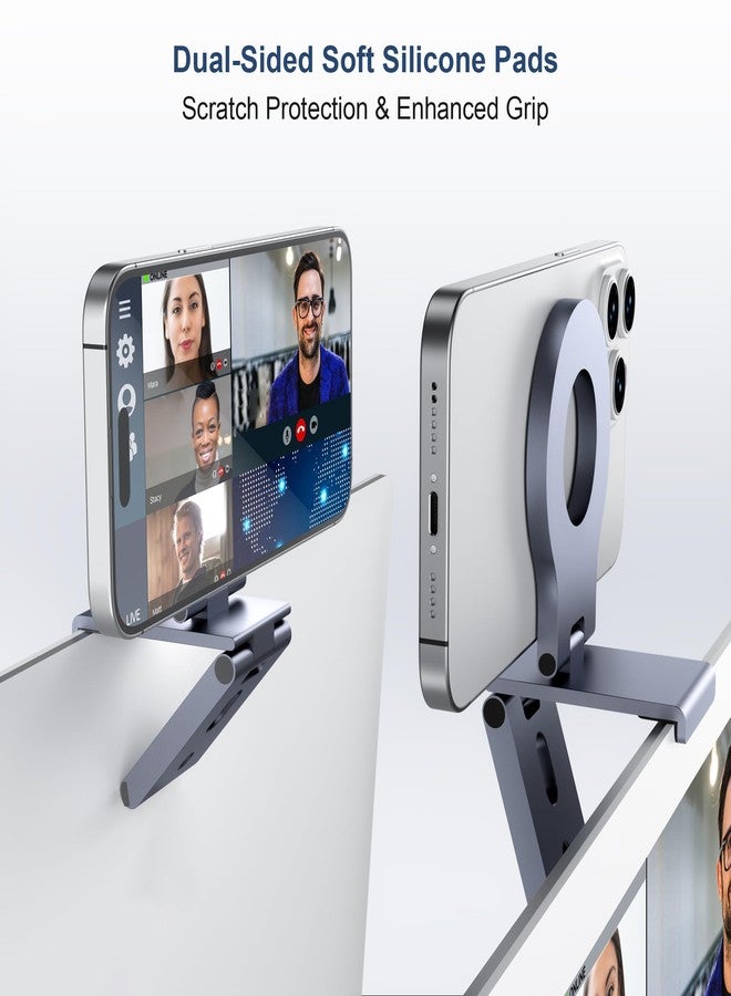 Itramax Continuity Camera Mount,Magnetic Laptop Phone Holder for Webcam Compatible with iPhone 17 16 15 13 14 12,Mag-Safe,iOS 16 iMac&Macbook macOS 13 Ventura,Studio Display,Aluminum Adjustable Stand - Image 3