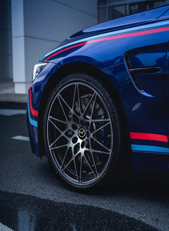 Thcbme 4pcs Wheel Center Caps Sticker, Black Aluminium Wheel Center Hub Covers Sticker, 65mm/2.56'' Black - Image 2