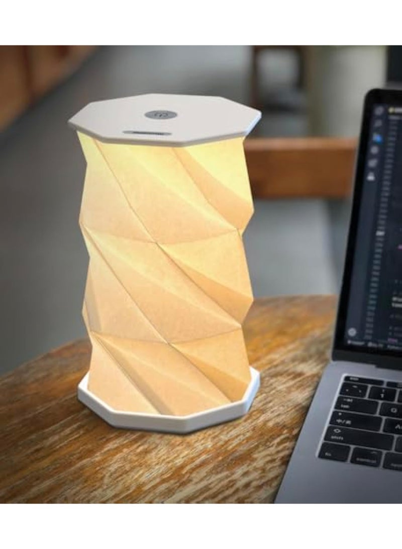 Arabest Foldable LED Desk Lamp – USB Rechargeable & Portable - Dimmable Touch Control Light with Adjustable Height up to 8.25" for Office, Travel, Bedside - Sleek & Modern Design (White) - Image 1