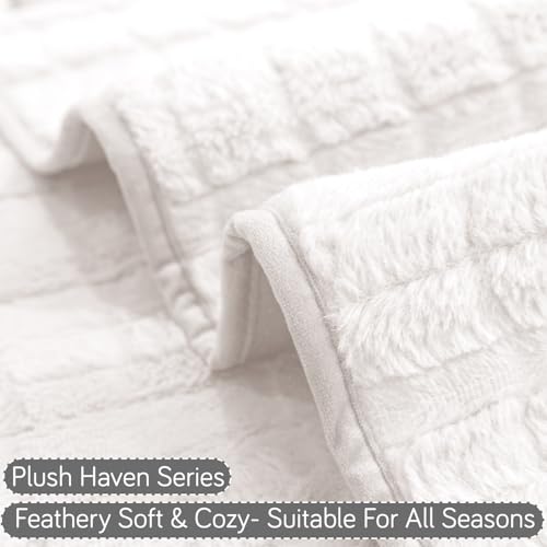 HOKIPO 'Plush Haven' Premium 5 Seater Sofa Mat in 3 Seater and 2 Seater Configuration, White (AR-5033-5) - Image 2