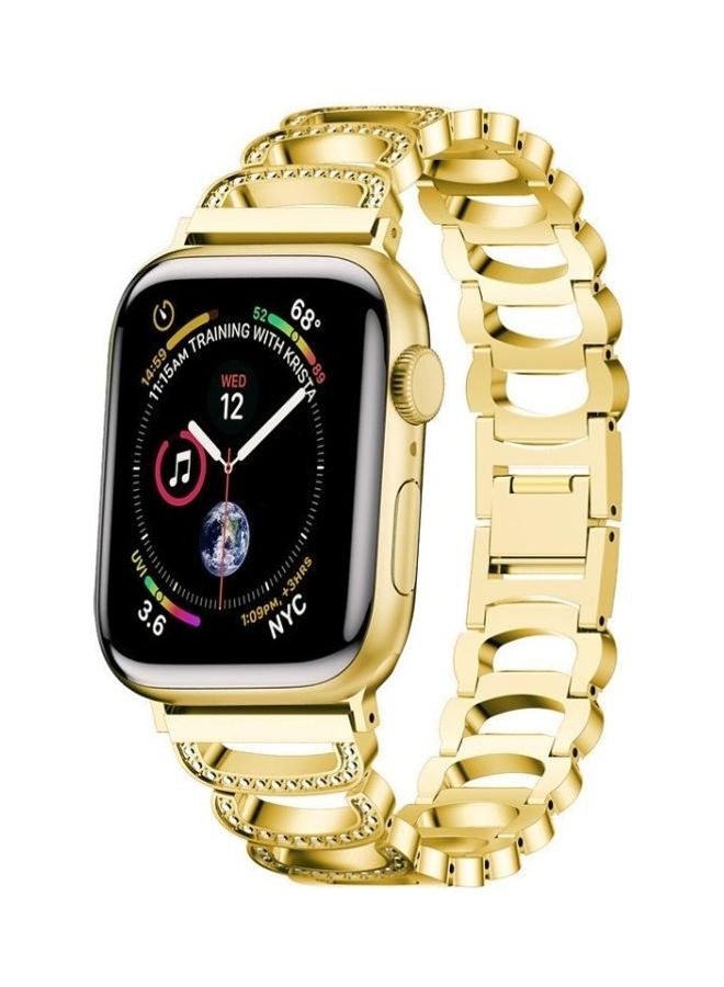 NIBEMINENT Replacement Strap For Apple Watch Series 7 41mm/6 & SE 5 4 40mm/3 2 1 38mm Gold - Image 2