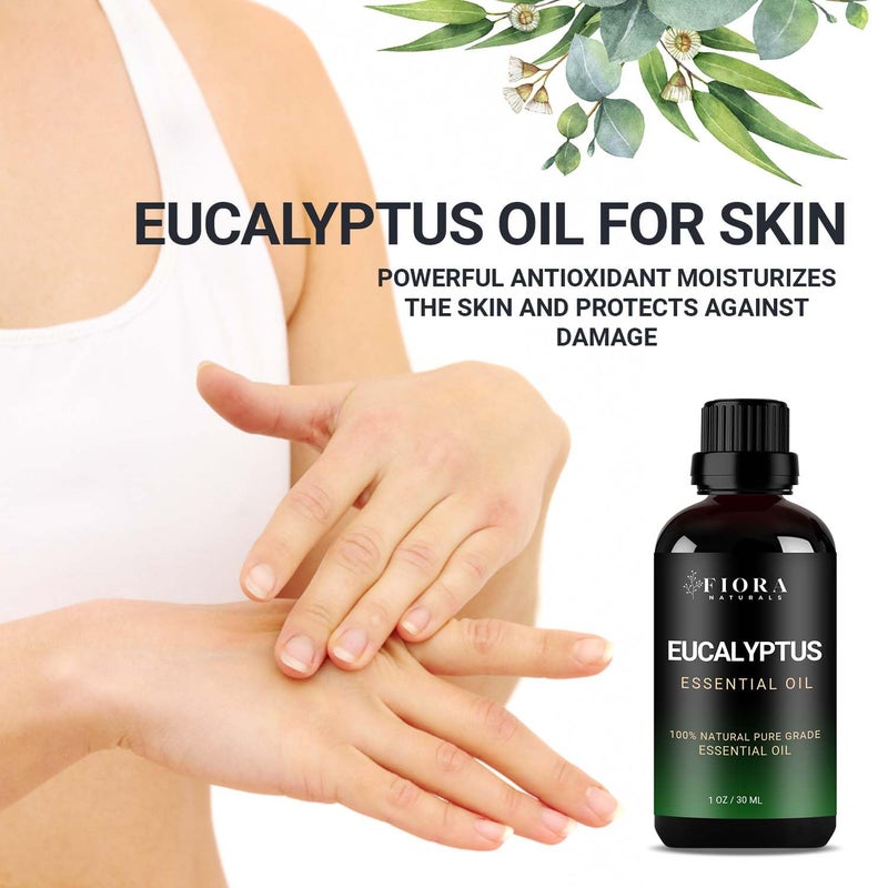 Fiora Naturals Eucalyptus Essential Oil - 100% Pure Eucalyptus Oil for Diffuser, Humidifier, Sinus, Cold, and Aromatherapy - Natural Oil for Skin, Hair, Scalp and Massage - Image 3