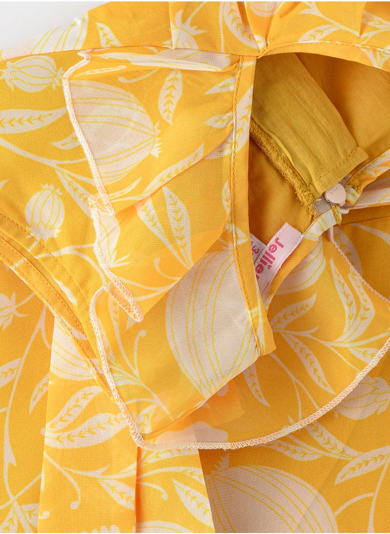 Jelliene Blooming Adventures: Girls' Floral Dress Comfort, Style & Twirls  - Image 4