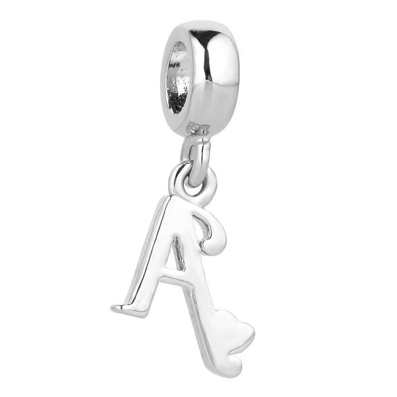 QueenCharms Initial A-Z Letter Charm Golden Heart Alphabet Dangle Beads for Bracelets & Necklaces (A) - Image 3