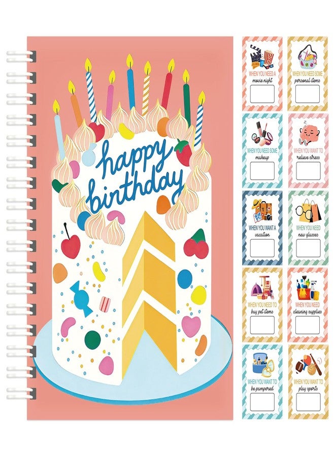 Whaline Birthday Gift Card Book 7 x 5 Inch Happy Birthday Cake Greeting Card Keeper Keepsake Album with 24 Pages for Birth Party Supplies - Image 1
