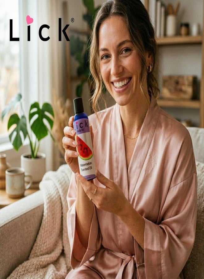 LICK Watermelon Fruit Scented Body Oil – Lightweight Daily Moisturizer with Almond Oil & Vitamin E – 4 oz - Image 3