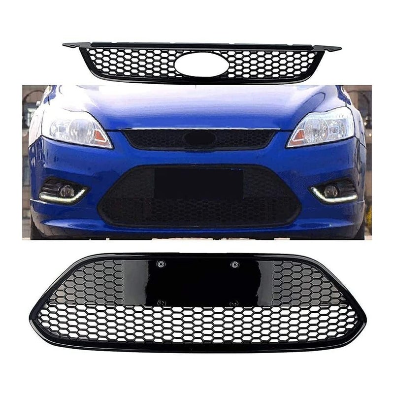 Generic caits Front Grill,Compatible with Ford Focus 2009 2010 2011 2012 2013 2014 2015,Front Bumper Sport Grill Grille  - Image 1