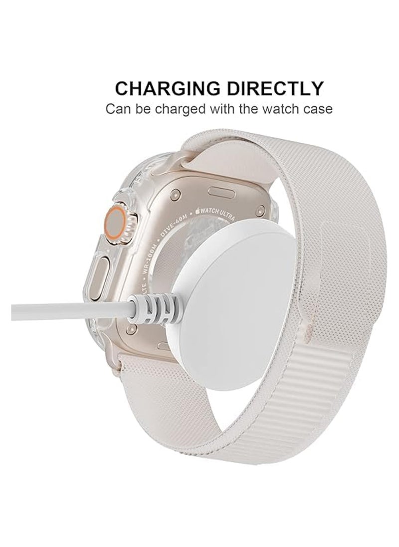 Waldic - Apple Smartwatch Ultra 2 (49mm) Protective Case with Screen Protector | Sport Rugged Bumper Designed For Apple Smartwatch Ultra 2 (49mm) | Case Built In 9H Tempered Glass Screen Protector, Hard PC Protective Case Cover - Clear - Image 1