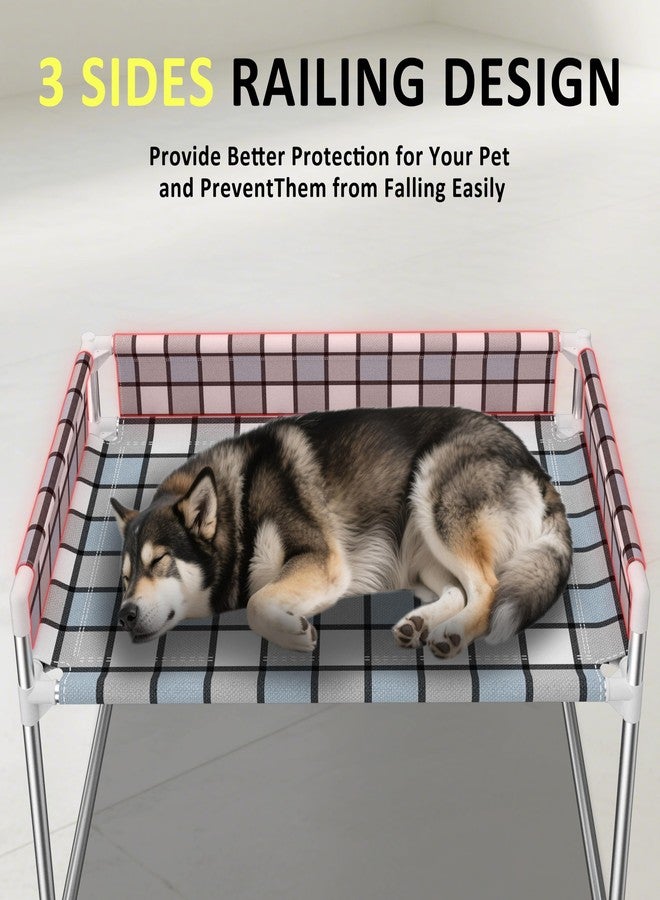 Caghash Bedside Window Pet Cat Bed - Dog Bed with Guardrail Extension Attached to Human Bed Height Elevated Dogs Cats Window Perch Bedside Dog Cot Sleeper Hammock Furniture Pet Beds (34'' x 20'' x 24'') - Image 5
