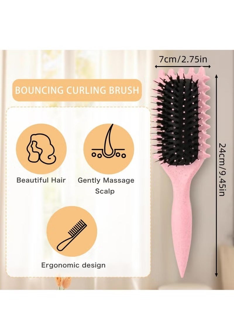 2024 Newest Bounce Curl Brush,Curl Brush for Curly Hair Wet,Bounce Curl Defining Brush,Curl Defining Brush,Hair Brush Styling Brush,Shaping and Defining Curls for Women Girls (Color : Pink) - Image 2