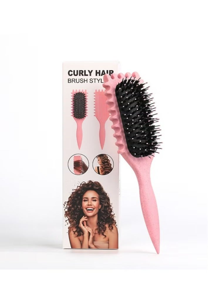 2024 Newest Bounce Curl Brush,Curl Brush for Curly Hair Wet,Bounce Curl Defining Brush,Curl Defining Brush,Hair Brush Styling Brush,Shaping and Defining Curls for Women Girls (Color : Pink) - Image 1