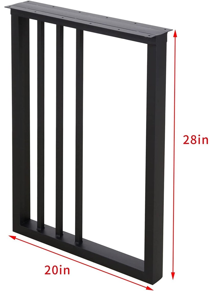 Ventuos Ventuos New Town Metal Table Legs 28Hight 20 Wide Black Heavy Duty Furniture Legs for DIY Coffee Table Modern Desk Legs Industrial Rustic Duty Square Tube Desk Legs Set 1 28X20 inch  - Image 3