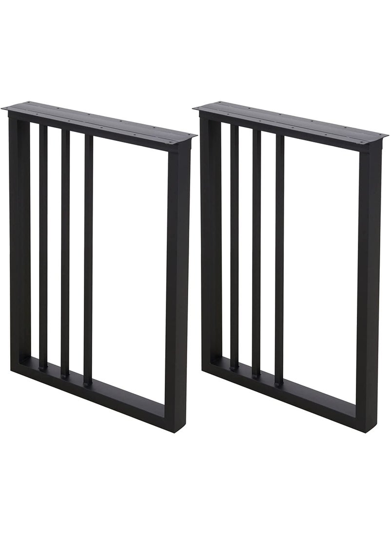 Ventuos Ventuos New Town Metal Table Legs 28Hight 20 Wide Black Heavy Duty Furniture Legs for DIY Coffee Table Modern Desk Legs Industrial Rustic Duty Square Tube Desk Legs Set 1 28X20 inch  - Image 2