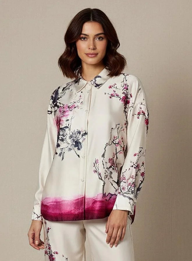 Iconic Iconic Regular Fit Shirt with Floral Print