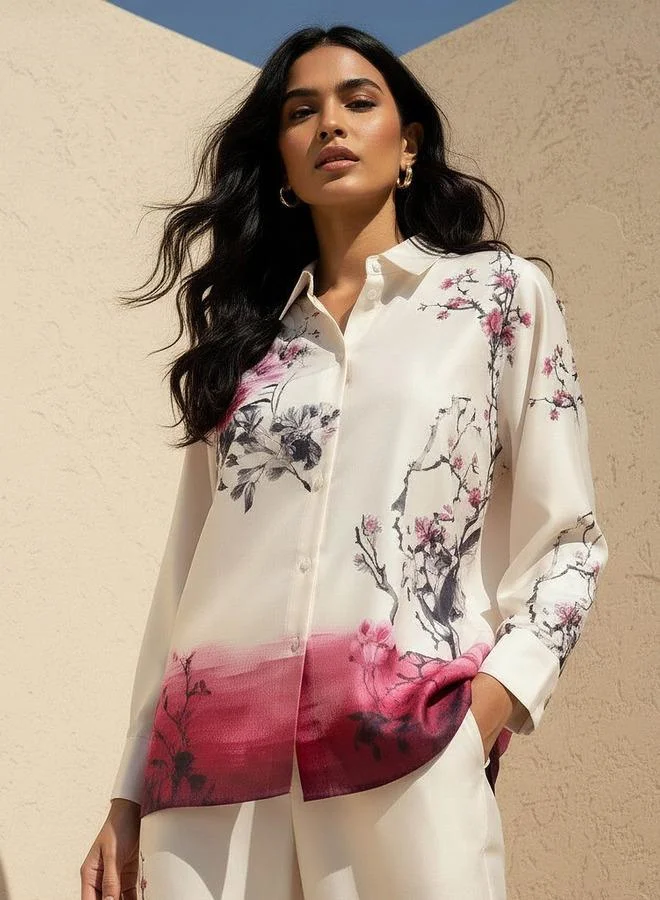 Iconic Regular Fit Shirt with Floral Print