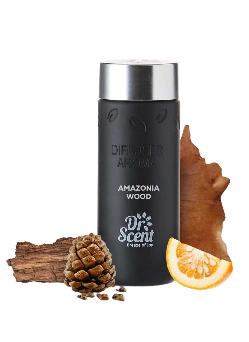 Dr Scent Dr Scent Premium Diffuser Aroma Oil- Amazonia Wood - Refreshing Bergamot and Seville Orange Blend, Leather and Balsamic Middle Notes, Woody Cedarwood Base, Long-lasting Fragrance (170ml)  - Image 1