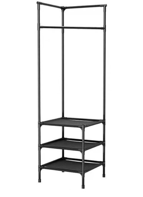 Corner Coat Rack Multi-function Floor Standing Clothes Hanger Racks Black